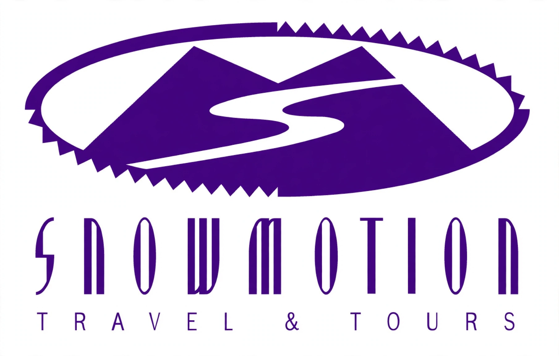 Snowmotion Travel & Tours logo — purple mountain mark with SNOWMOTION TRAVEL & TOURS